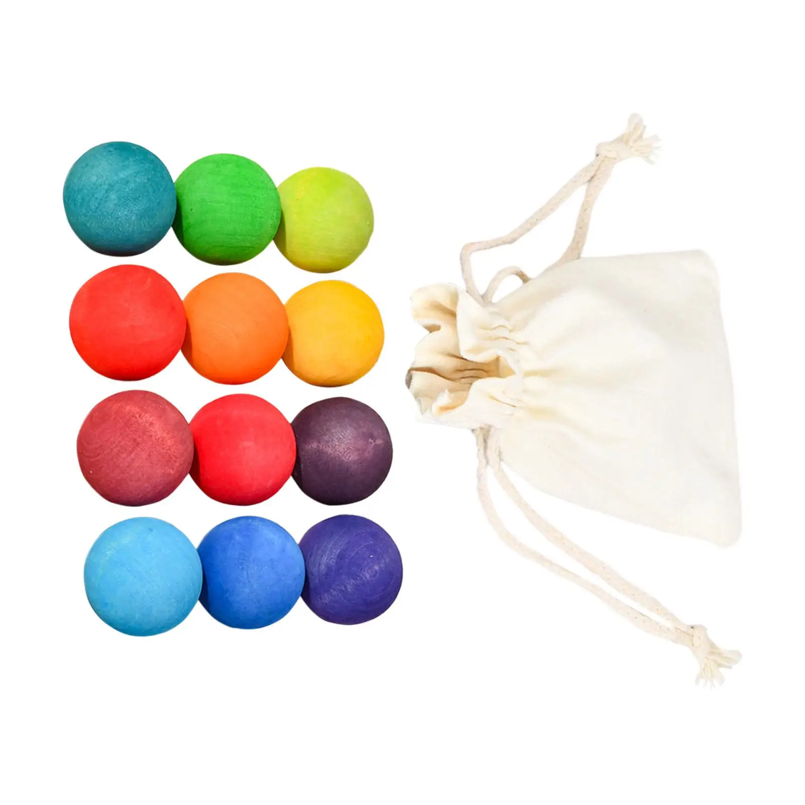 12 Pieces Montessori Rainbow Balls Educational Counting Toy Early Educational Gifts Learning Material for Age 3 4 5 6 Boys