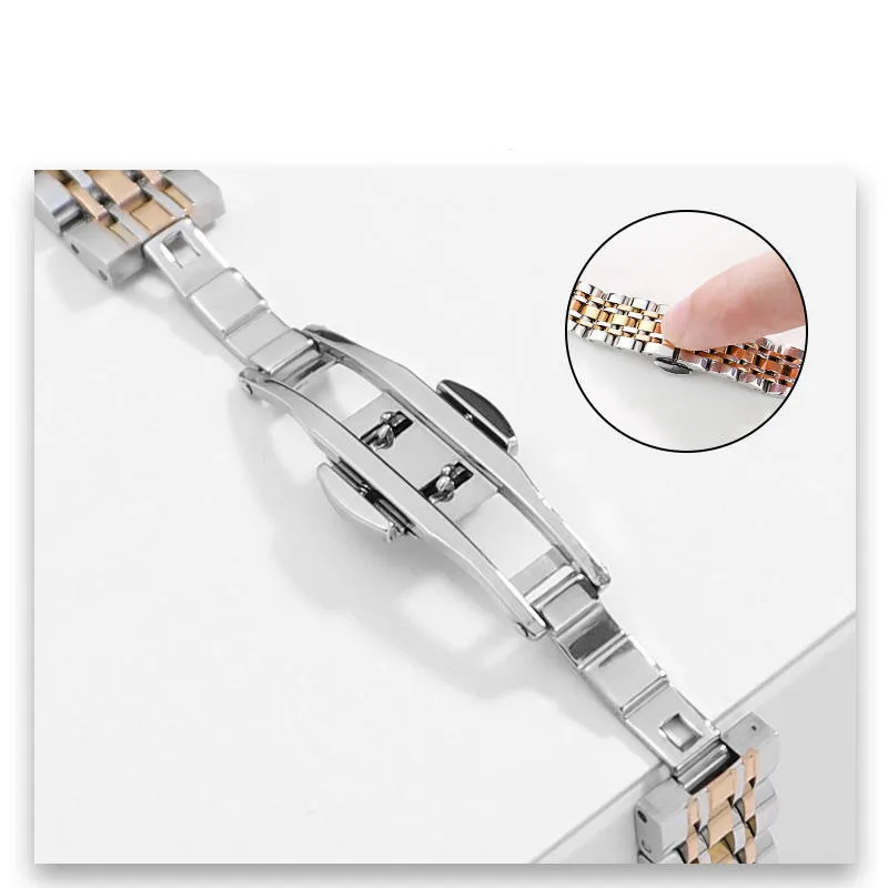 Stainless Steel Bracelet for Apple Watch Band 38mm 40 42 44 45 49 41mm Sliver Rose Gold Wristband for iWatch 9 8 7 SE 6 5 Strap