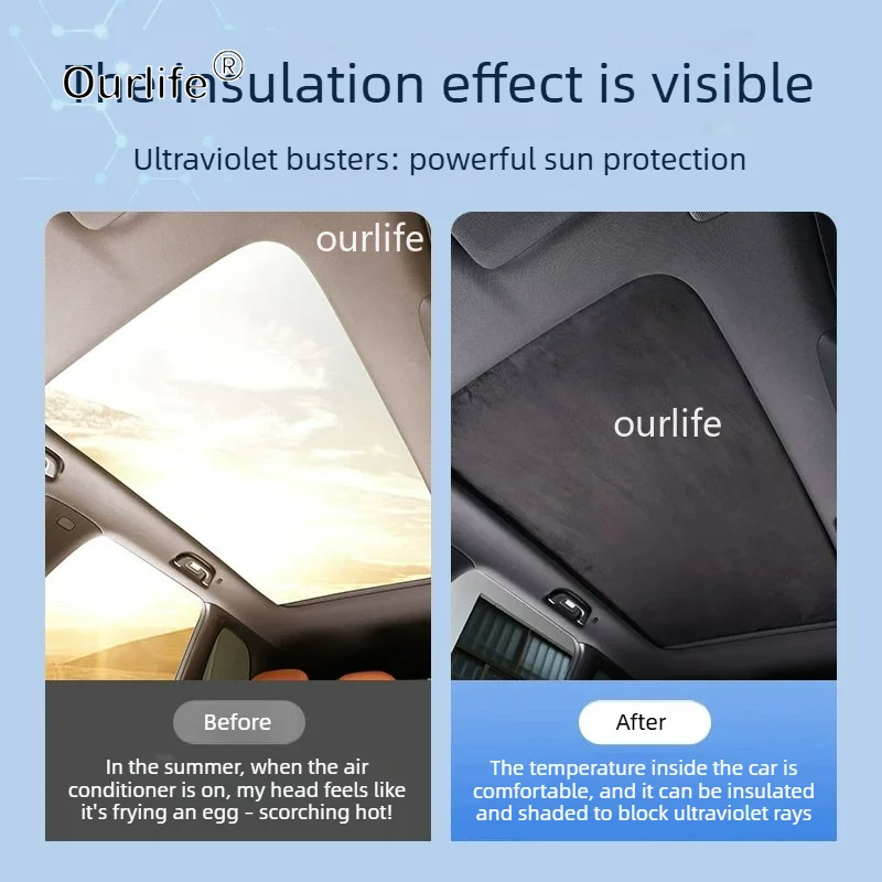 Sunroof Sunshade Ice Cloth Car Roof Glass Front Rear Skylight Heat Insulation Sun Shade For Changan Nevo Q07 2026 2027
