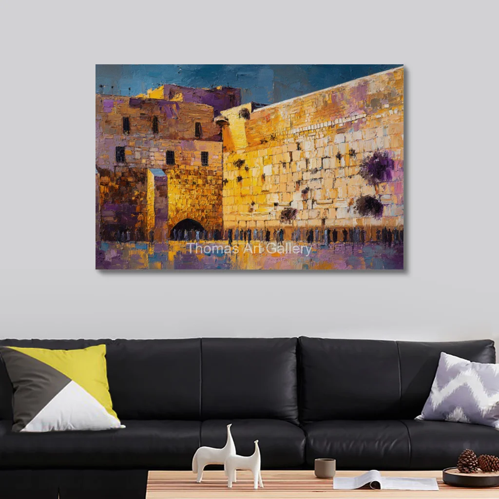Large Holy Land Kotel Artwork HD Fine Art Print Jerusalem Western Wall Plaza Serene Modern Home Decor for Study Room Home Office