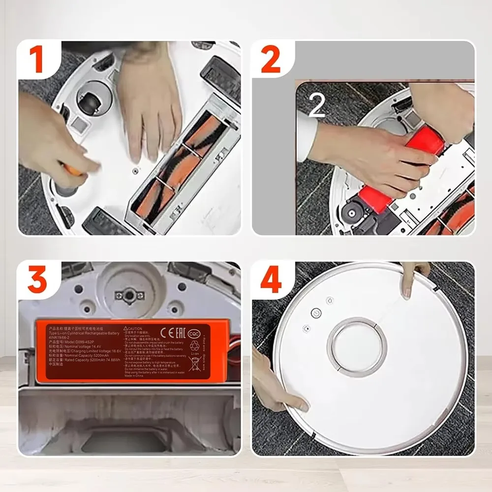 

14.4V 6400mAh Replacement D099-4S2P Liion Battery Compatible for Xiaomi Mi Robot Vacuum-Mop 2 Pro Vacuum-Mop 2 MJSTS1/C101/MJSTP