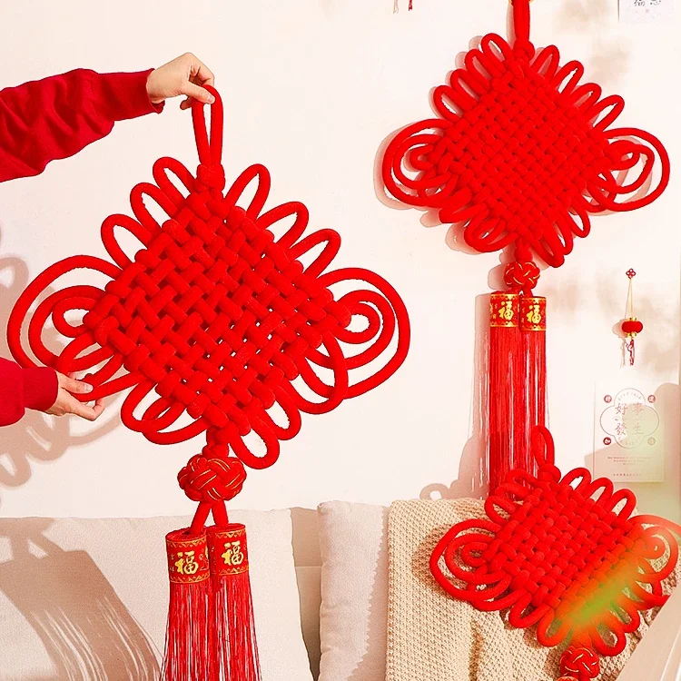 Chinese knot hanging decoration for high-end lucky characters in the living room