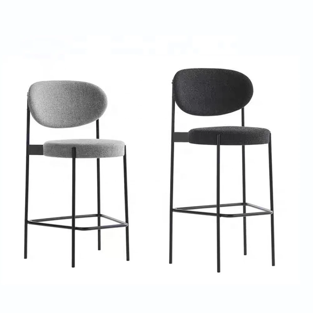 Cheap price sofa Seat Dining Chaise Bar Chair With Beech metal Legs Bar Stool High Steel Chair