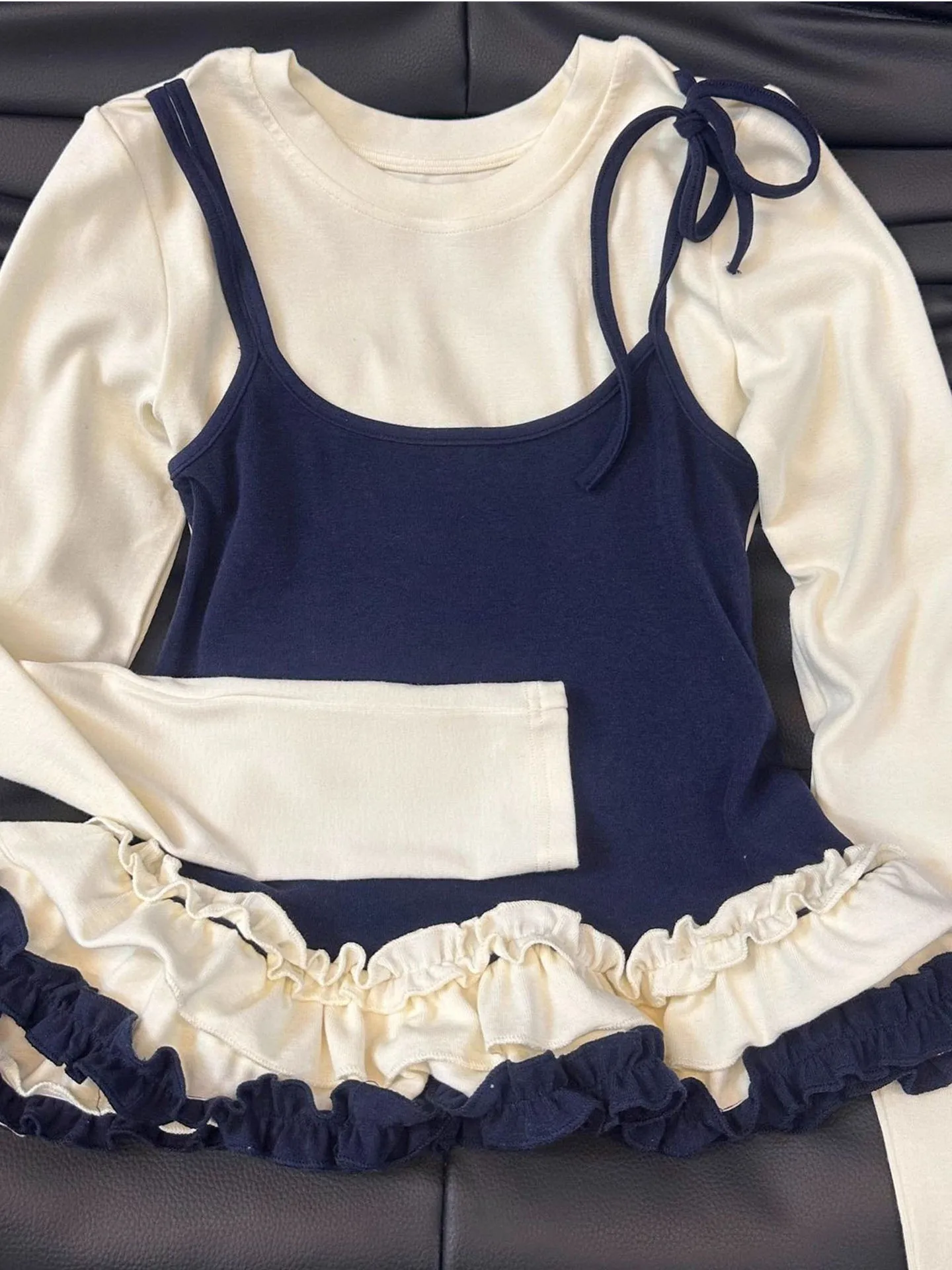 

Корейская приталенная футболка-топ с цветочным краем для женщин и девушек, осенне-зимняя новинка