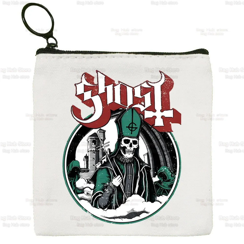 Ghost Band Small Square Bag Coin Purse Storage Ghost B.C Small Bag Card Bag Key Bag Coin Clutch Bag Zipper Key Bag