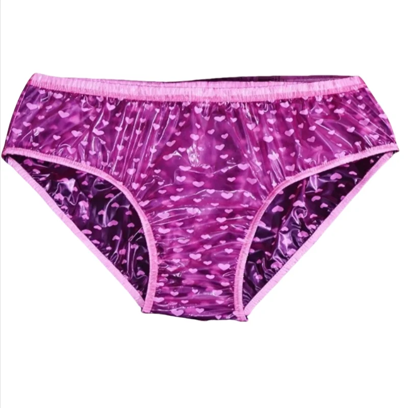 

Women Transparent Soft Glossy Mid Waist Fetish Briefs Men PVC Plastic Sexy Panties ABDL Waterproof Couple Erotic Underwear