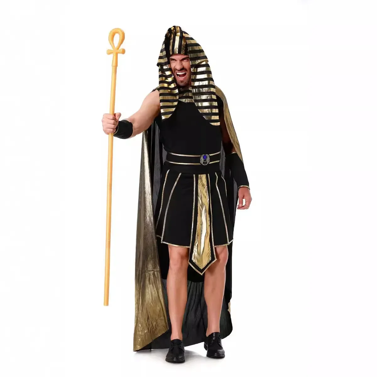 Adult Men King Pharaoh Costume Egyptian King Set For Halloween Women Men Pharaoh Couple Pharaoh