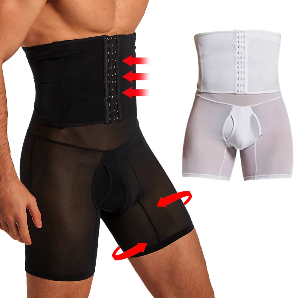 

Men Tummy Control Shorts Body Shaper Compression High Waist Trainer Belly Trimmer Slimming Shapewear Fitness Boxer Underwear
