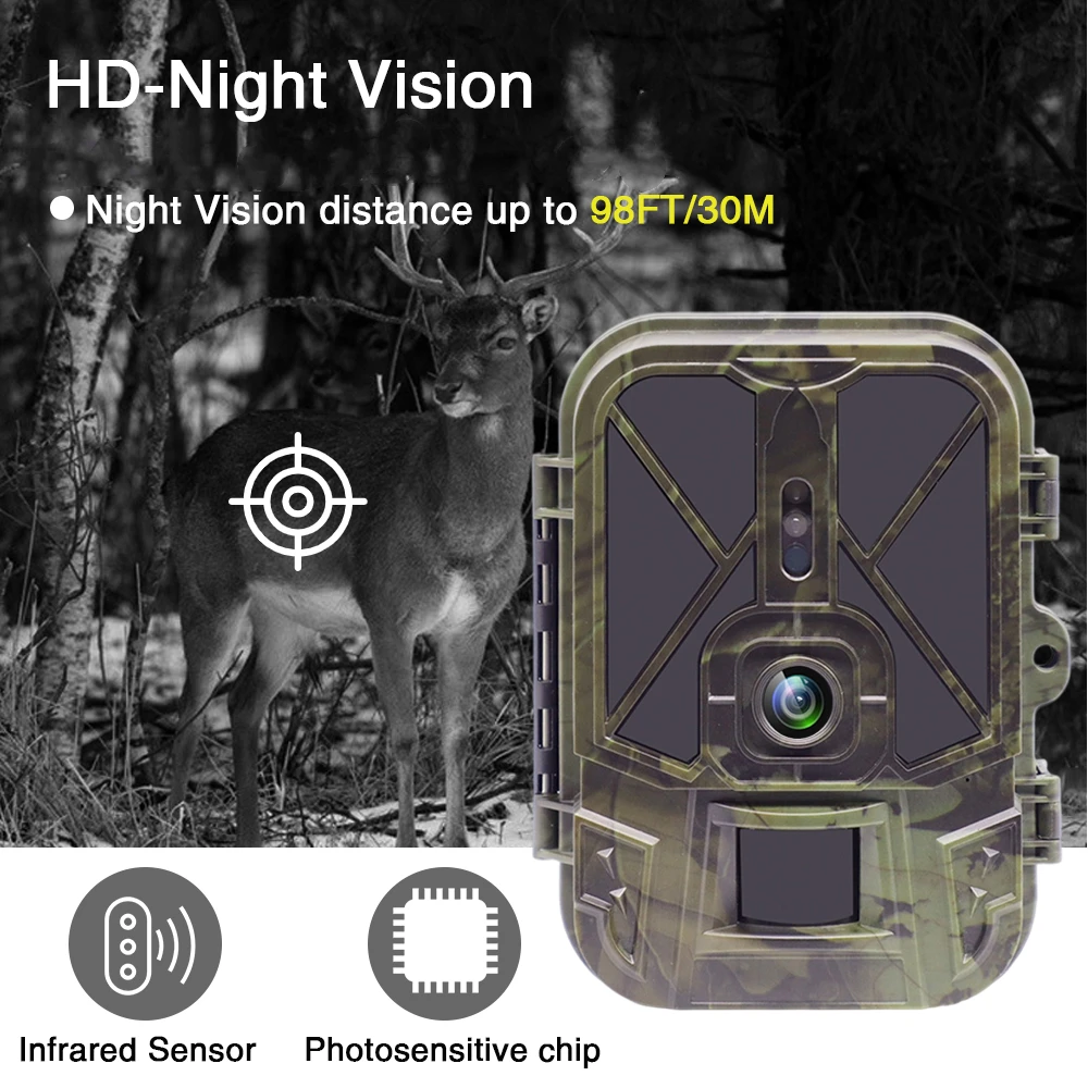 Outdoor 4K 10000mah Lithium Battery Waterproof Trail Camera HD 36MP Infrared Night Vision Motion Activated Trap Game Cam