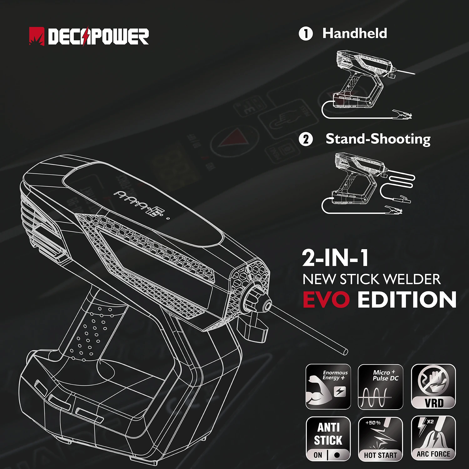 Decapower Nieuwe MMA 120A Handheld Booglassen Machine Draagbare Elektrische Lassen Pistool Machine 2 in 1