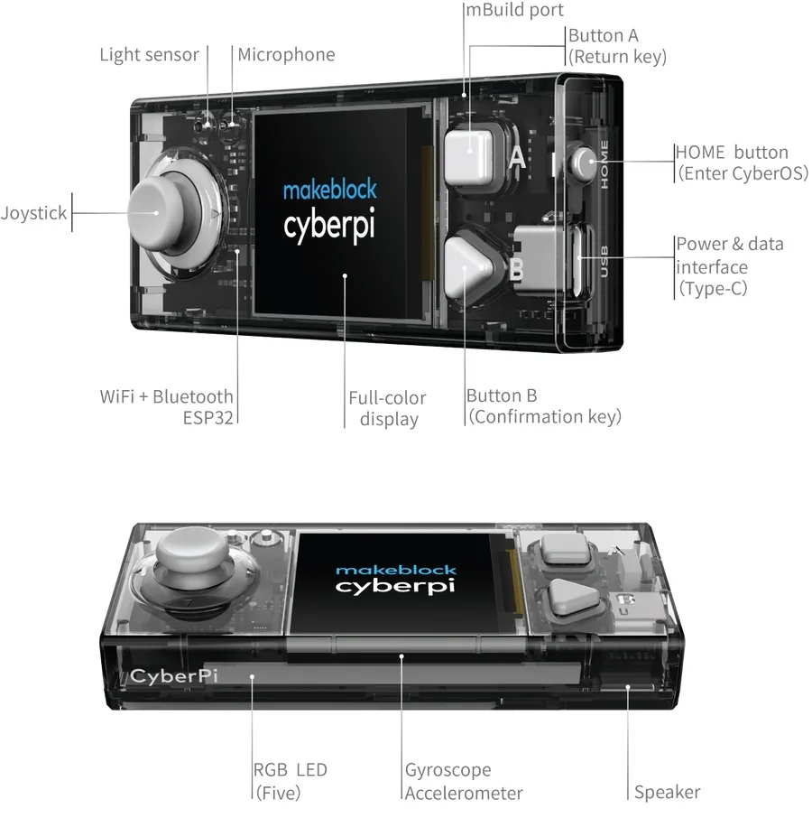 Imagem -06 - Makeblock-cyberpi go Kit Kits Eletrônicos Educacionais para Iniciantes Aprenderem Pprogramming ai e Iot Coding Kit