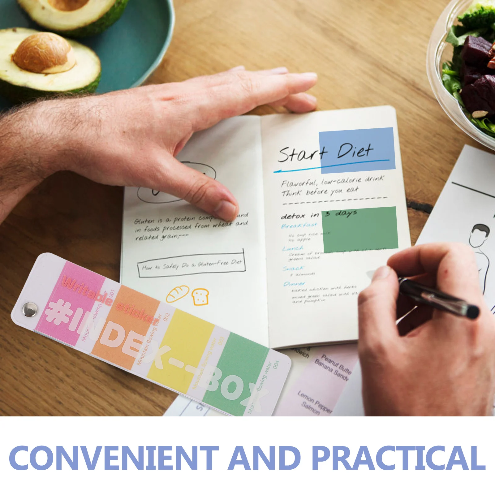 

1 книга, красочные самоклеящиеся индексные вкладки, записываемые разделители для файлов, заметок, книг, принадлежности для аннотаций, удобные маркеры страниц