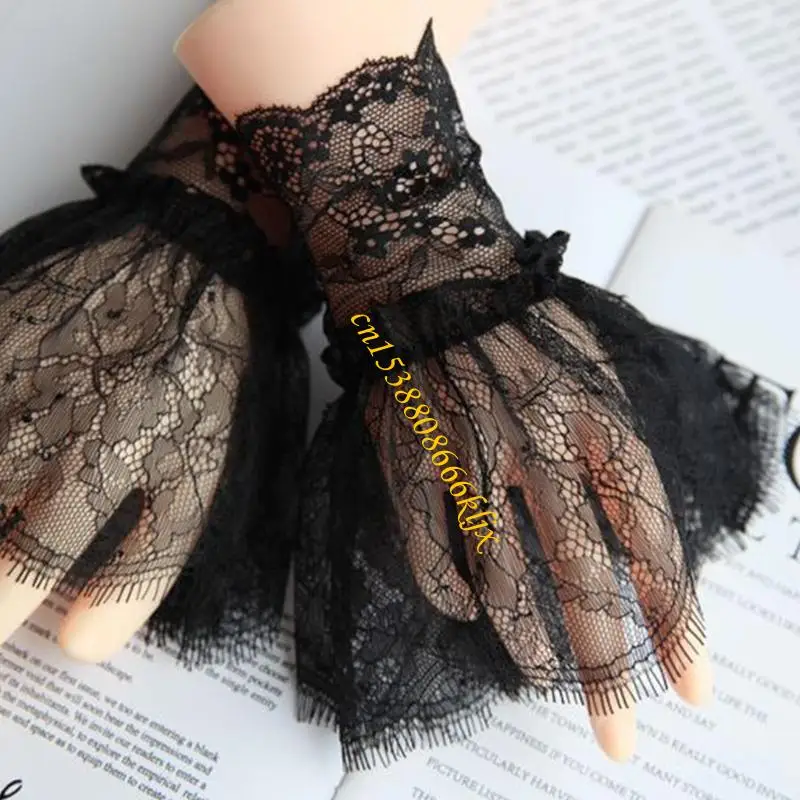 Laces y puños victorianos Conjuntos puñetazos con taselas cortas Coloque encaje encaje Accesorios ropa manga para