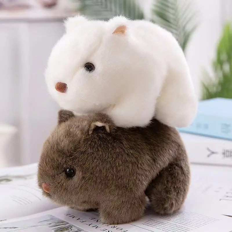 Cute Fluffly Simulation Guinea Pig Plush Toys Stuffed Animal Standing Lifelike Capybara Model Plushie Doll for Girls Gift Decor
