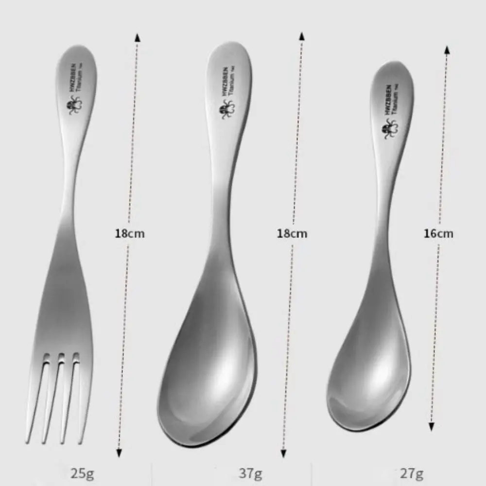 Cuchara de titanio portátil de alta calidad, mango largo, tenedor ambiental para acampar al aire libre, utensilios de cocina de titanio ligero, herramienta para exteriores