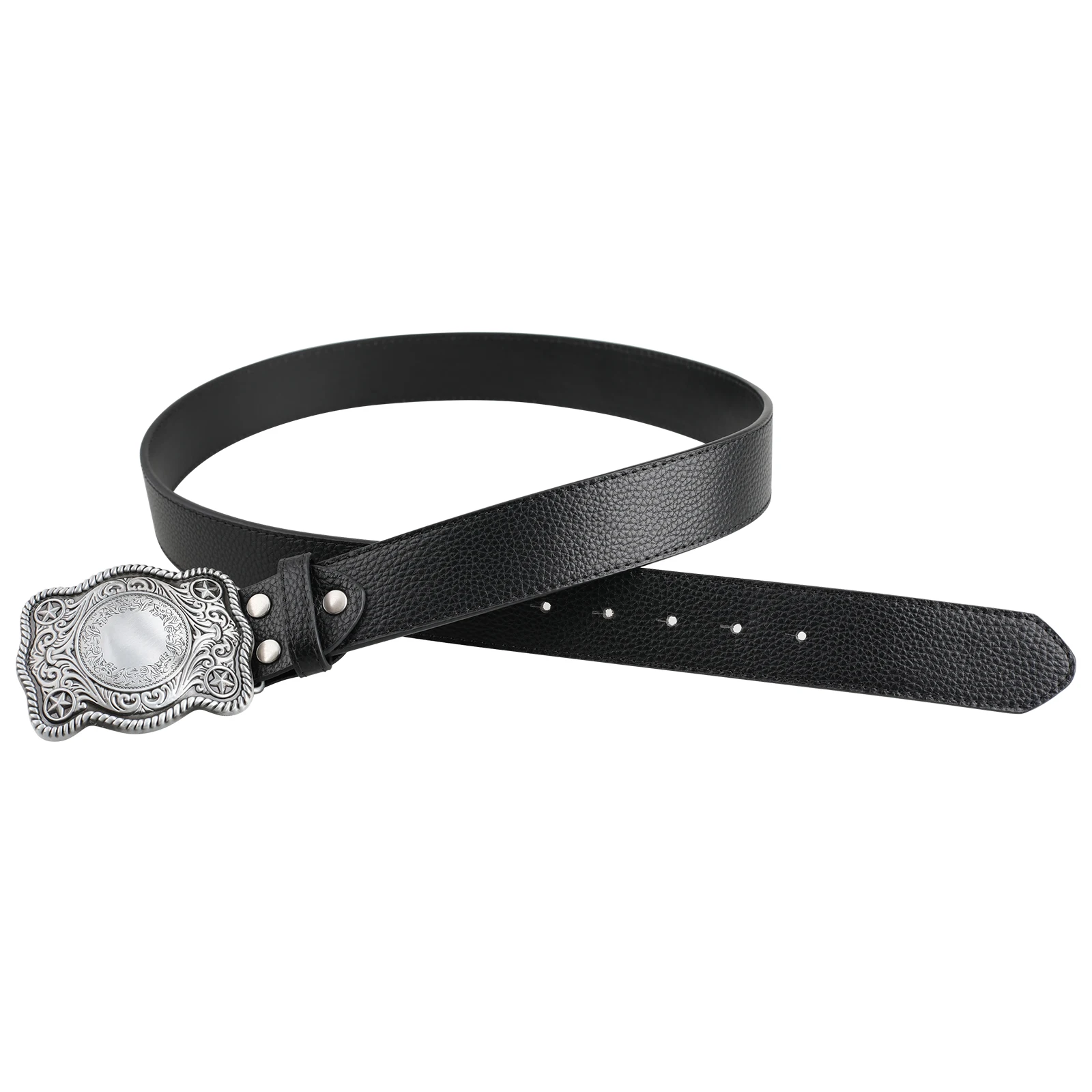 حزام بنمط عشب تانغ على شكل نجمة خماسية بإبزيم بنمط ليتشي