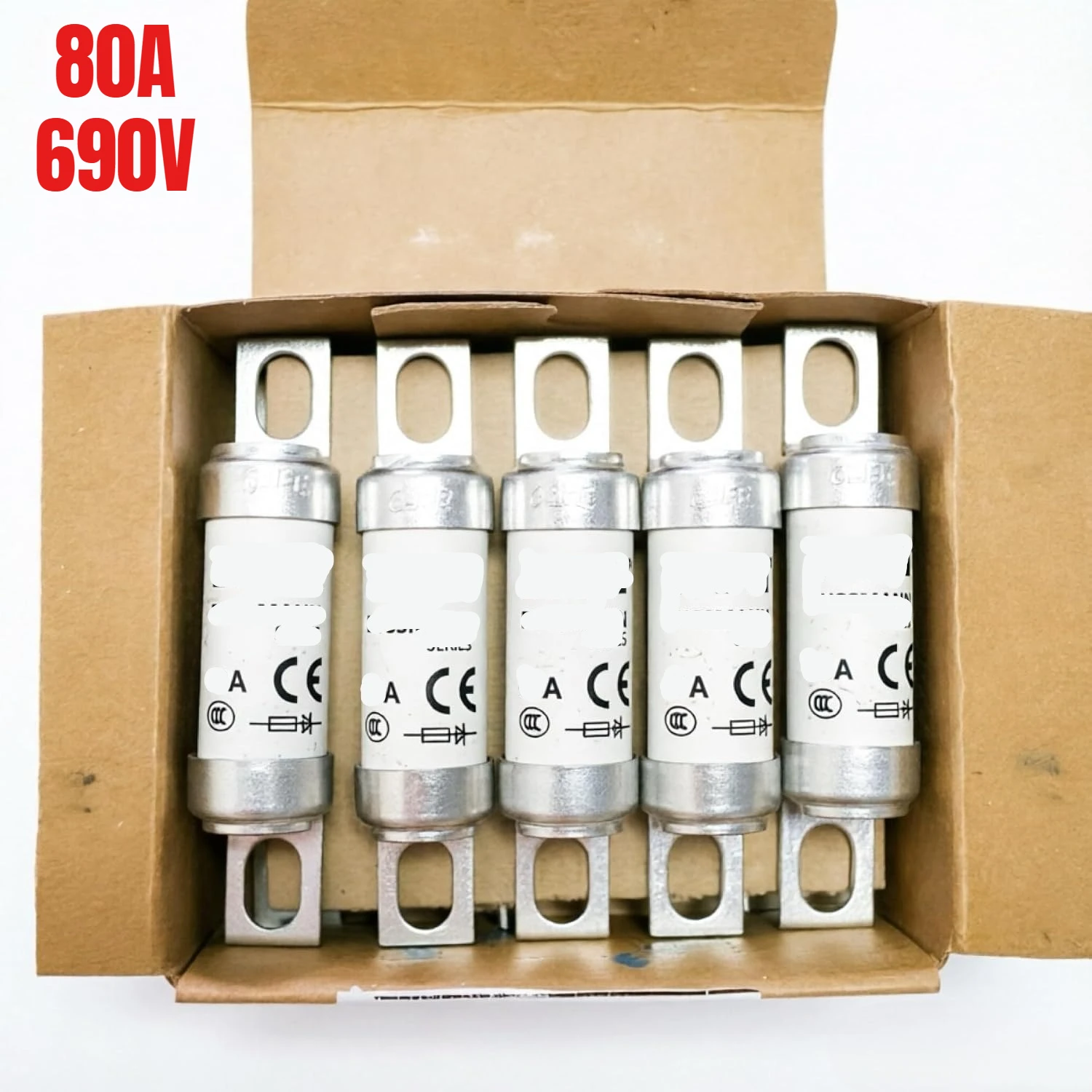 10PCS 80ET Fuse, 80A 690V BS88 High Speed Semiconductor Fuse 19×77mm