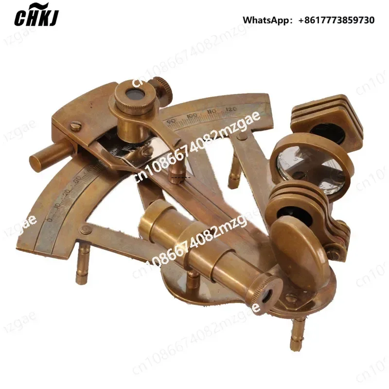 

CHKJ Pure copper retro nostalgic European and Western antique ornament sextant model nautical photography props
