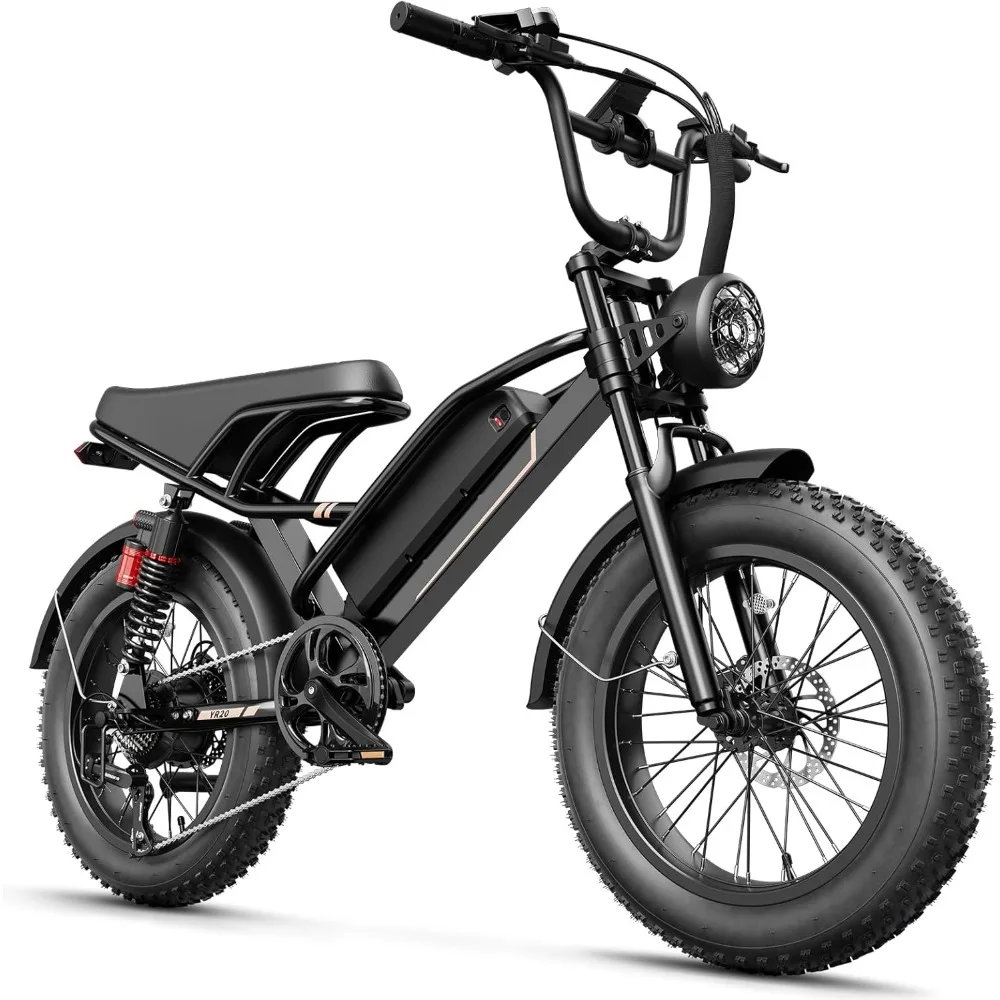 

Индивидуально. Электрический велосипед YR20 для взрослых, [пиковый двигатель 2000 Вт, 32 + миль в час, 80 миль] Электрический велосипед с аккумулятором 48 В, 20 Ач, грязь для толстых шин 20 дюймов