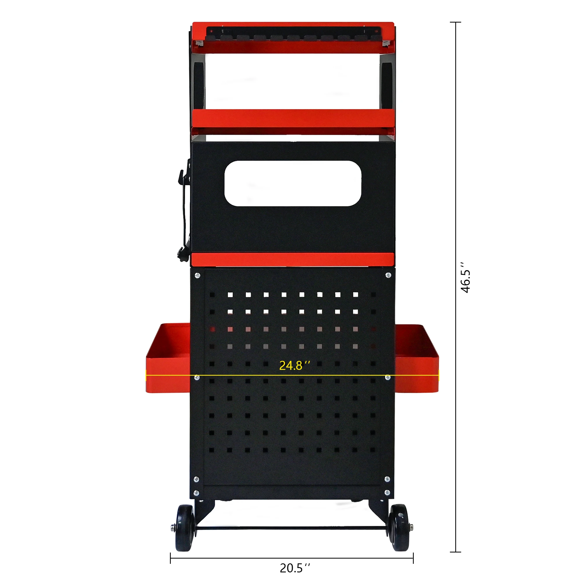4 LEVEL MULTI PURPOSE TROLLEY FOR DIAGNOSTICS-BLACK+RED