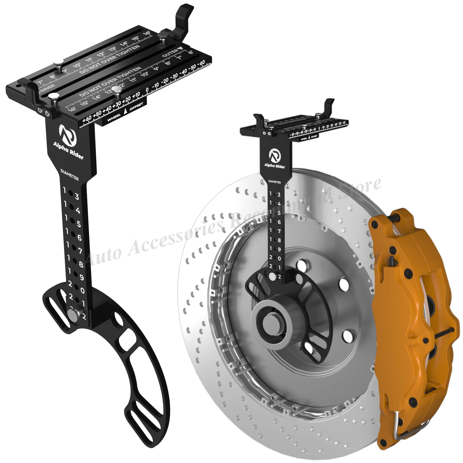 Universelles Rad-Messwerkzeug für 13-22 Zoll Räder mit 4/5-Loch-Lochkreis Radoffset-Messlehre Naben-Messwerkzeug Verbessert – Detail 2