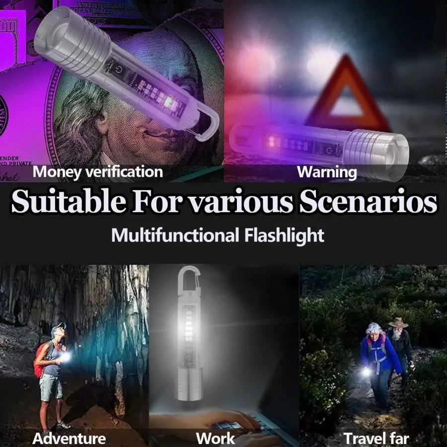 Powerful P50 LED Flashlight Type-C USB Rechargeable Flashlights Camping Light Built-in 18650 Battery Powered Torch Waterproof