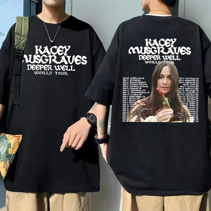 

Singer Kacey Musgraves Deeper Well World Tour Graphic T Shirts Male Fashion T-shirts Men Women Casual Cotton Oversized Tshirt