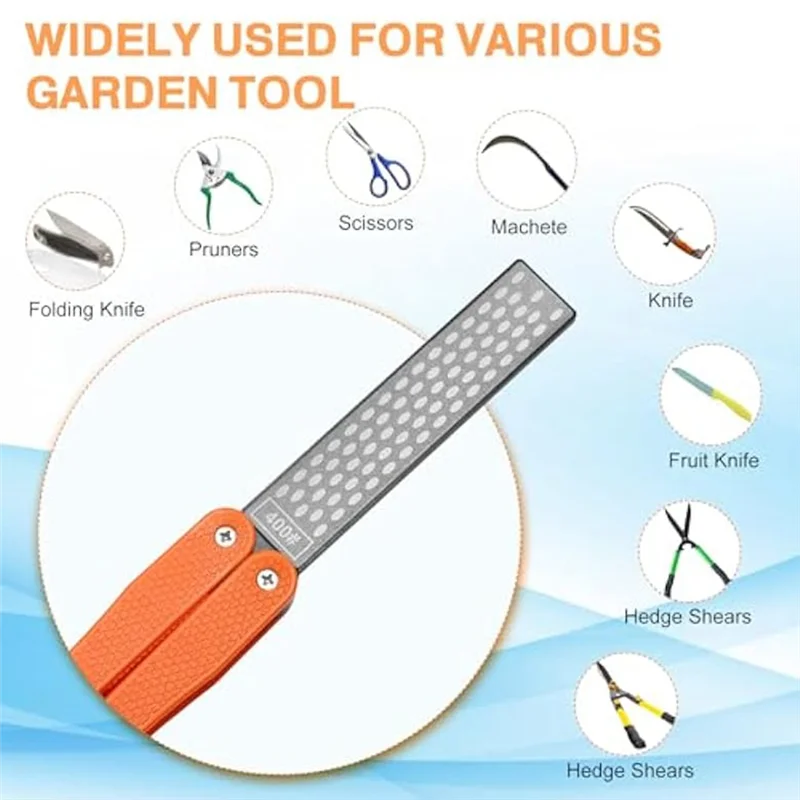 AB33-2 Double-Sided Diamond Knife Sharpener/1 Retractable Diamond Sharpening Rod,Blade Sharpener Stone Pocket Knife Sharpener