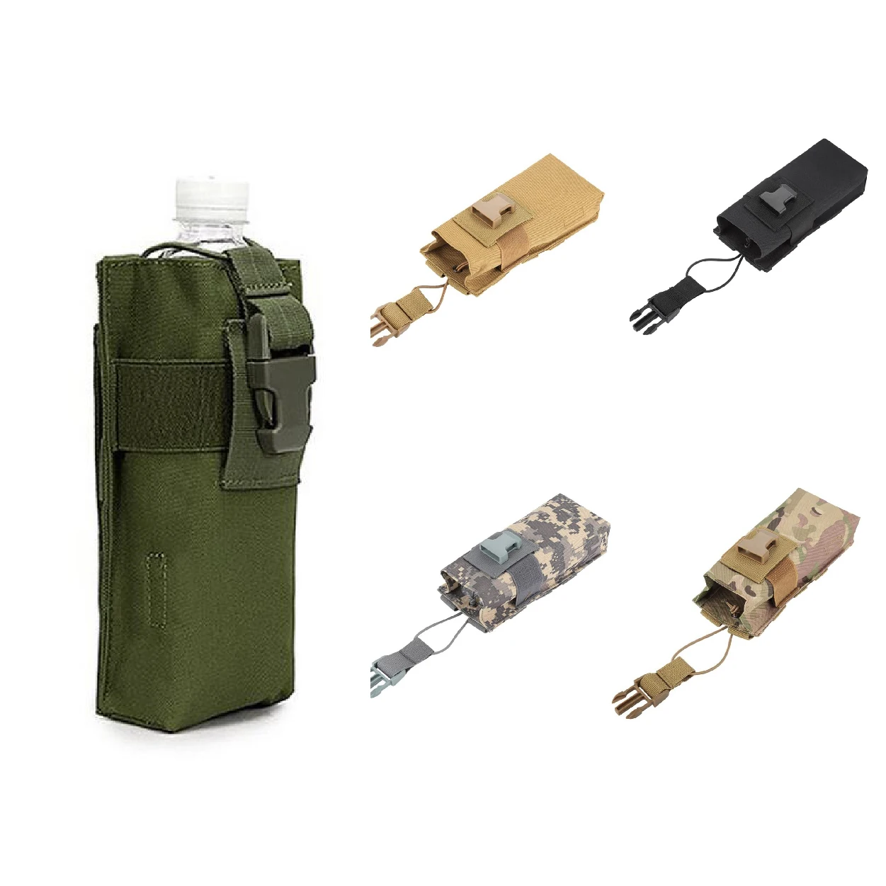 

Molle Tactical Water Bottle Holder Radio Pouch Outdoor Sports Camping Hunting Walkie Talkie Holster Waist Bag