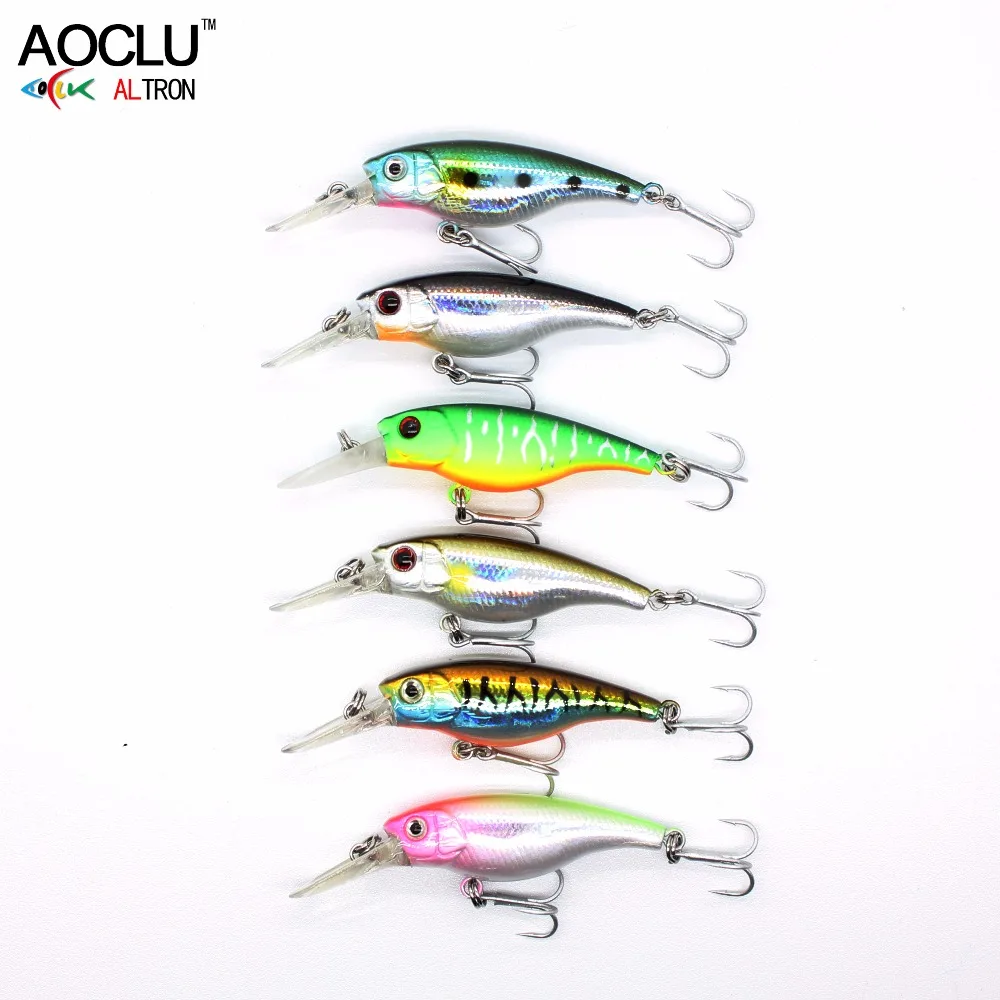 AOCLU Mini Shad 40mm 2.5g Hard Bait Small Minnow Crank Fishing Lures Deep Diver Swimmer Bass Trout Fresh Saltwater Tackle