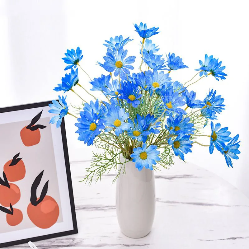 

5-Pack Artificial Chamomile Daisy Flowers - Home Decor, Wedding Bouquet, Table Centerpiece, Fake Flowers for Living Room, Party