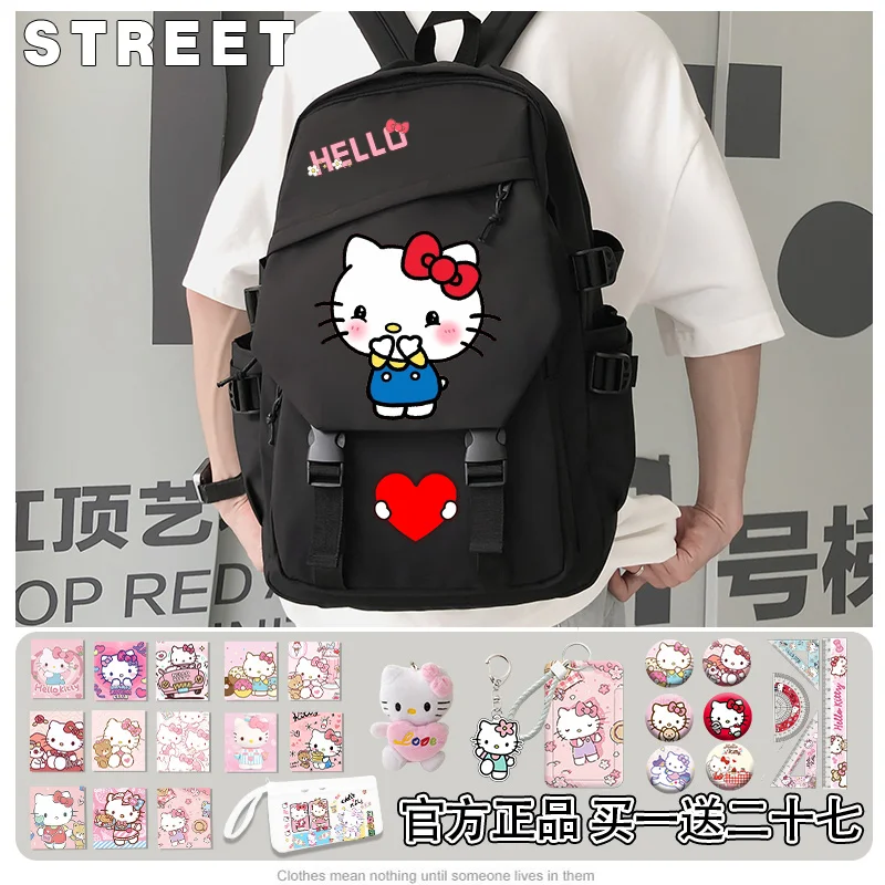 Hello Kitty cartoon print rugzak 2025 nieuwe Disney rugzak middelbare scholieren lichtgewicht terug naar school rugzak