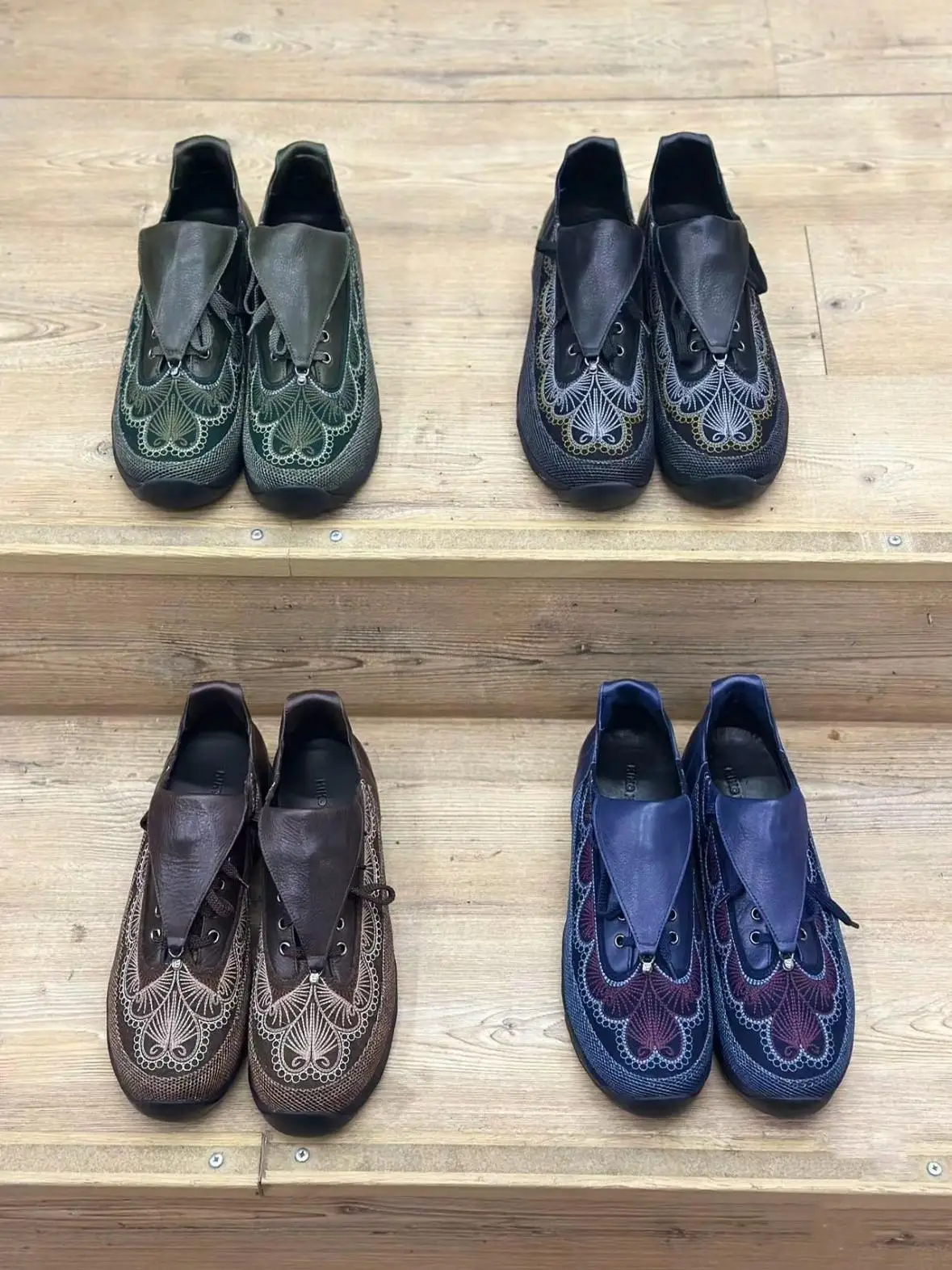 

Faionable Men's oes KIKO KOSTADINOV Carved Embroidered Se oes Heightening Leather oes Retro Sle Casual oes