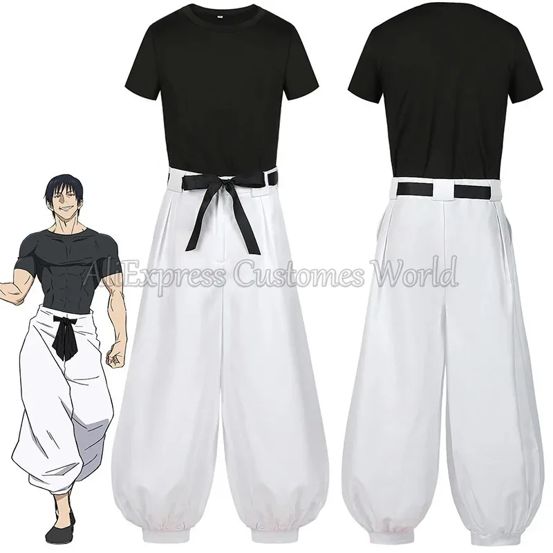 

Anime Toji Fushiguro Cosplay Costume Jujutsu Kaisen Season 2 Fushiguro Toji Uniform Sorcerer Killer Halloween Top for Women Men