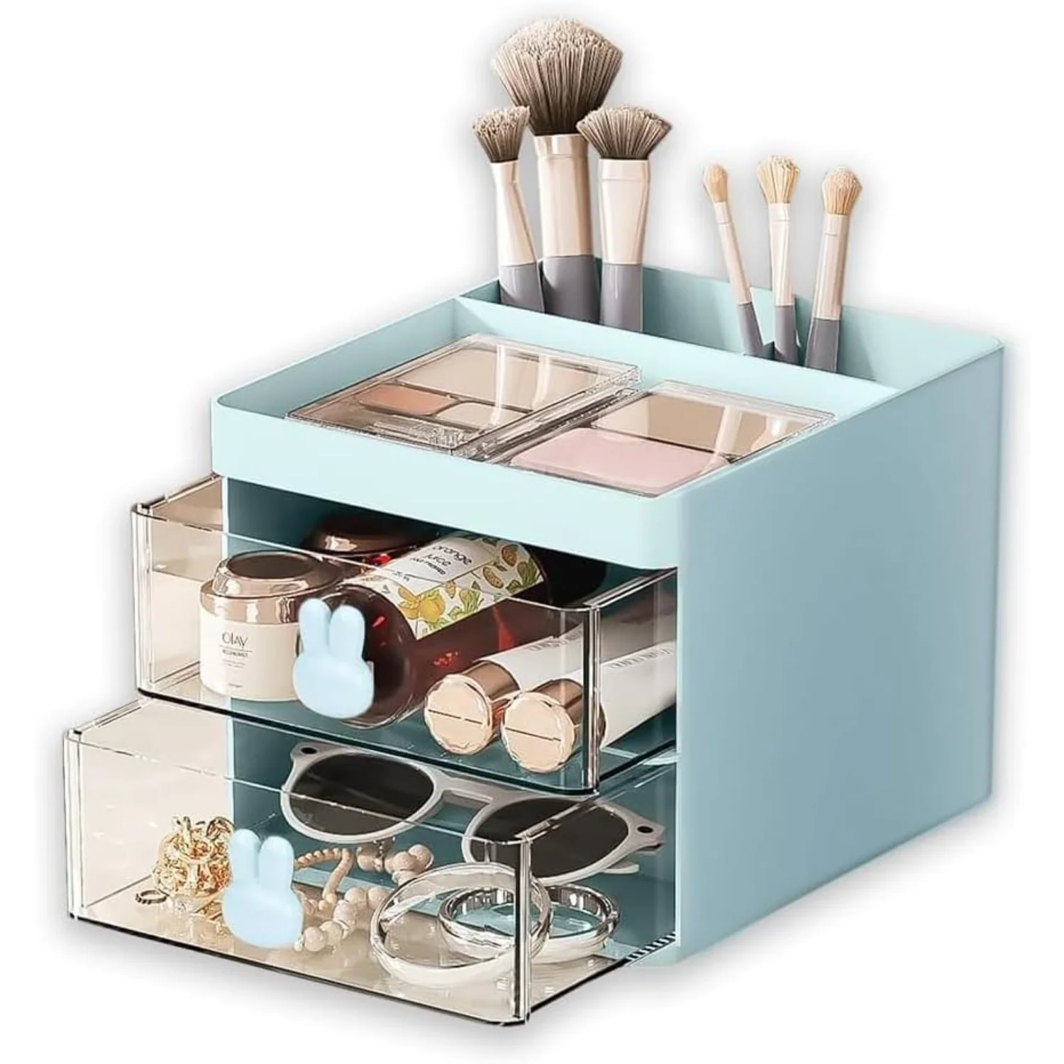 

Настольный органайзер с ящиком - многофункциональный держатель для макияжа и органайзер для ручек - для офиса и школы