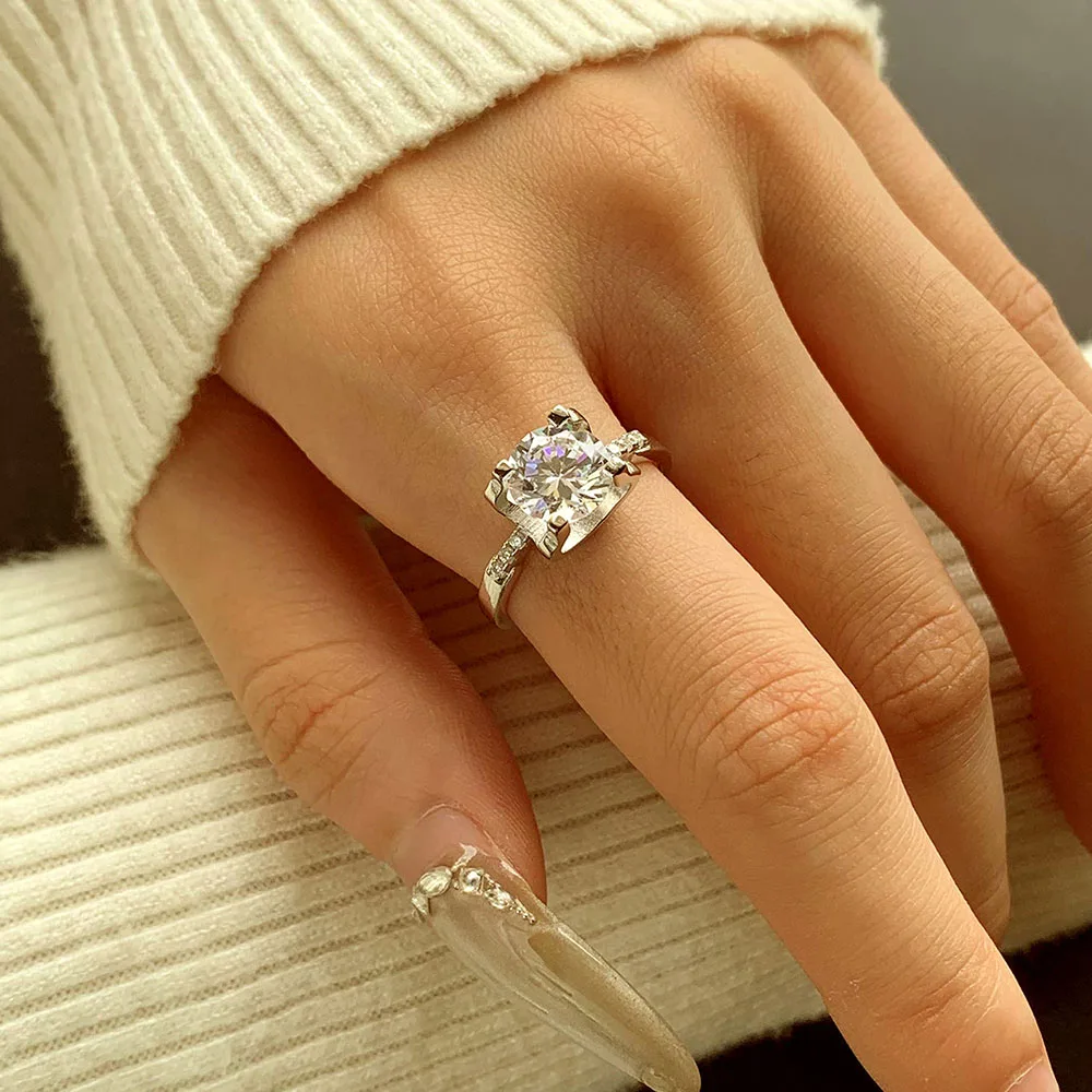 

French elegant high-end S925 sterling silver bull head slim waist ring minimalist stylish engagement wedding ceremony band