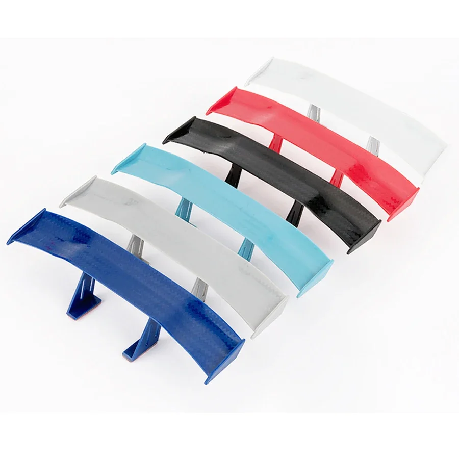 GT Style Carbon Look Rear Car Spoiler Mini Wing Small Model Decoration Auto Accessory Black Blue Red White Grey - Vehicle Stylin