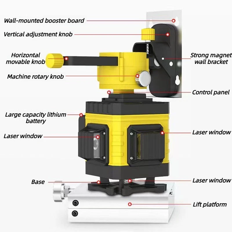 4D16 Line Laser Levels 3D12 Line Green Light Laser Level Portable Wall Wire Projection Device Decoration Measurement Tools