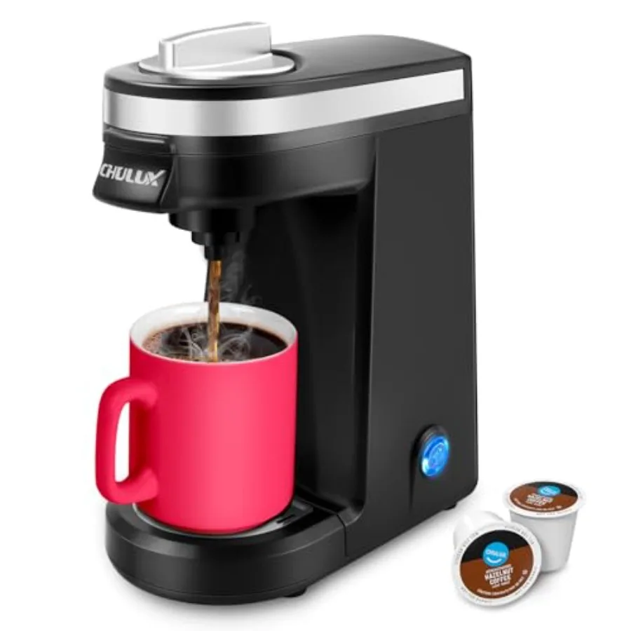 

Кофеварка для одной порции кофе, совместимая с капсулами K-Cup, мини-кофемашина на одну чашку, идеально подходит для небольших помещений, черная.