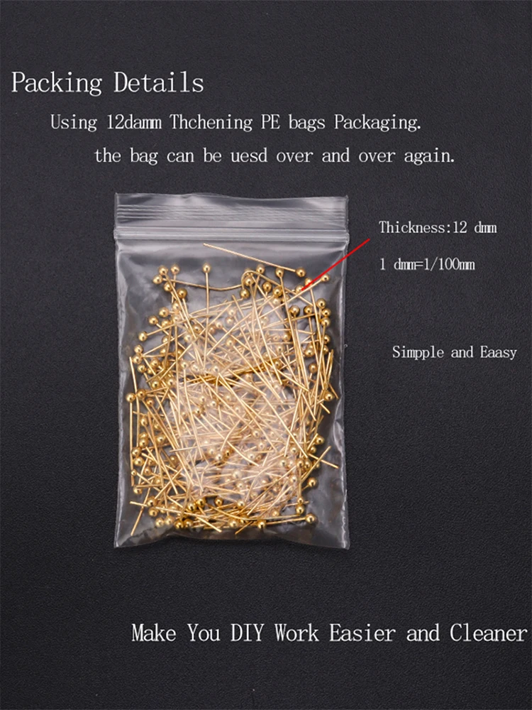 100/200 قطعة دبابيس رأس الكرة النحاسية مطلية بالذهب دبابيس رأس الكرة لصنع المجوهرات دبابيس الديكور النتائج لوازم DIY بها بنفسك صنع المجوهرات #5