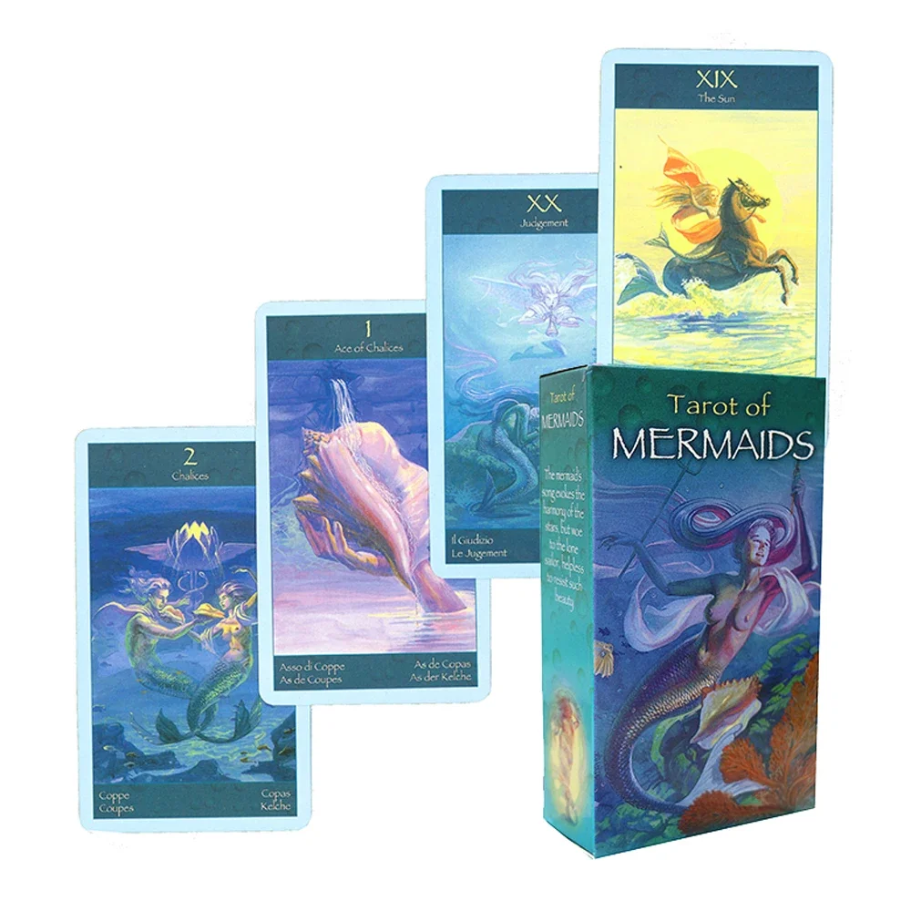 2022 New  Mermaids  Tarot Cards for Beginners  English, Spanish, French, Italian, and German Edition