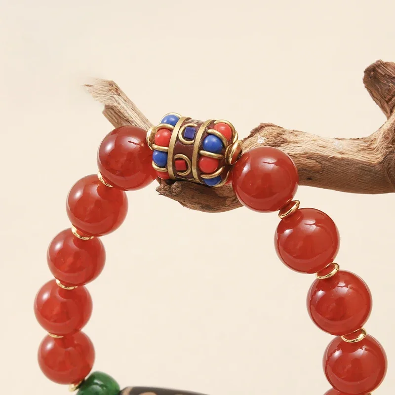 Natural Stone Dzi Agate Bracelet Women Men Healing Beaded Stretch Bracelet Yoga Balance Lucky Jewelry