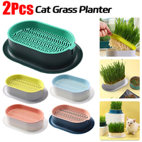 Cat Grass Planter Pet Cat Grass Digestion Growing Tray Cat Grass Box Plastic Nursery Plant Planting Box Hydroponic Pot Grow Box