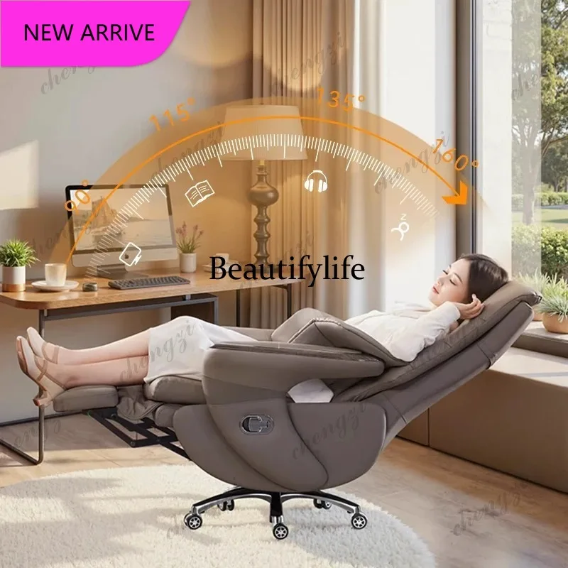 

M132 Premium Genuine Leather Executive Office Chair - Electric Massage Gaming Chair with Ergonomic Support for Home and Office