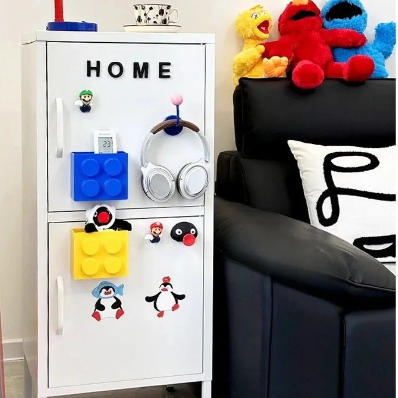 1 قطعة صندوق تخزين مغناطيسي رائع لبنة البناء المغناطيسية، مغناطيس الثلاجة لمنظم المطبخ، تخزين المطبخ