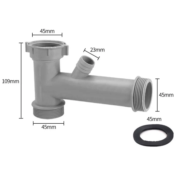 Adaptateur De Vidange PVC – Raccord Pour Lave-linge Et Bacs De Sol – 11x14,1 Cm