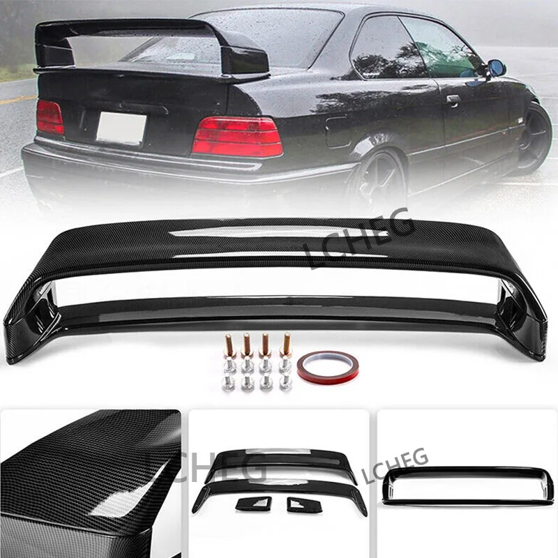 

For 1990-2000 BMW 3 Series E36 Car Trunk Lid, Lip Body Kit, Spoiler Wing, M3 GT Sedan, Glossy Black, Carbon Fibre Tuned Exterior