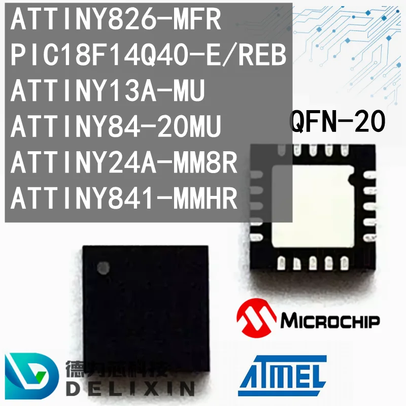 ATTINY826-MFR PIC18F14Q40-E/REB ATTINY13A-MU ATTINY84-20MU ATTINY24A-MM8R ATTINY841-MMHR Chip microcontrollore