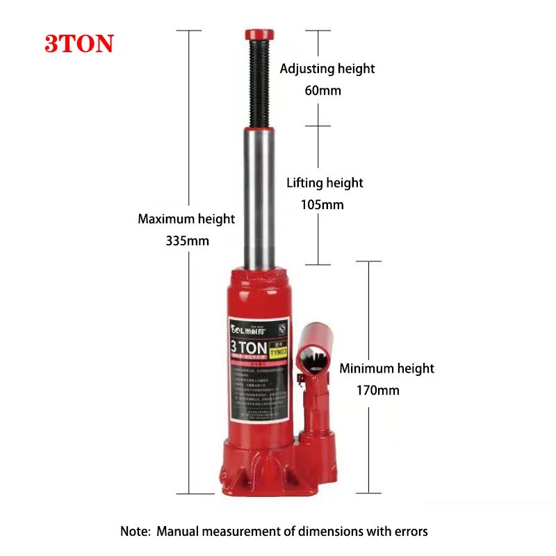 2TONS 3TONS Household Portable Hand-cranked Hydraulic Jack Vertical Hydraulic Car Small Jack