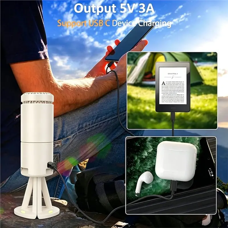 ABLU-4In1 Telescopic USB Rechargeable Magnetic Camp Lantern IPX7 Dimmable